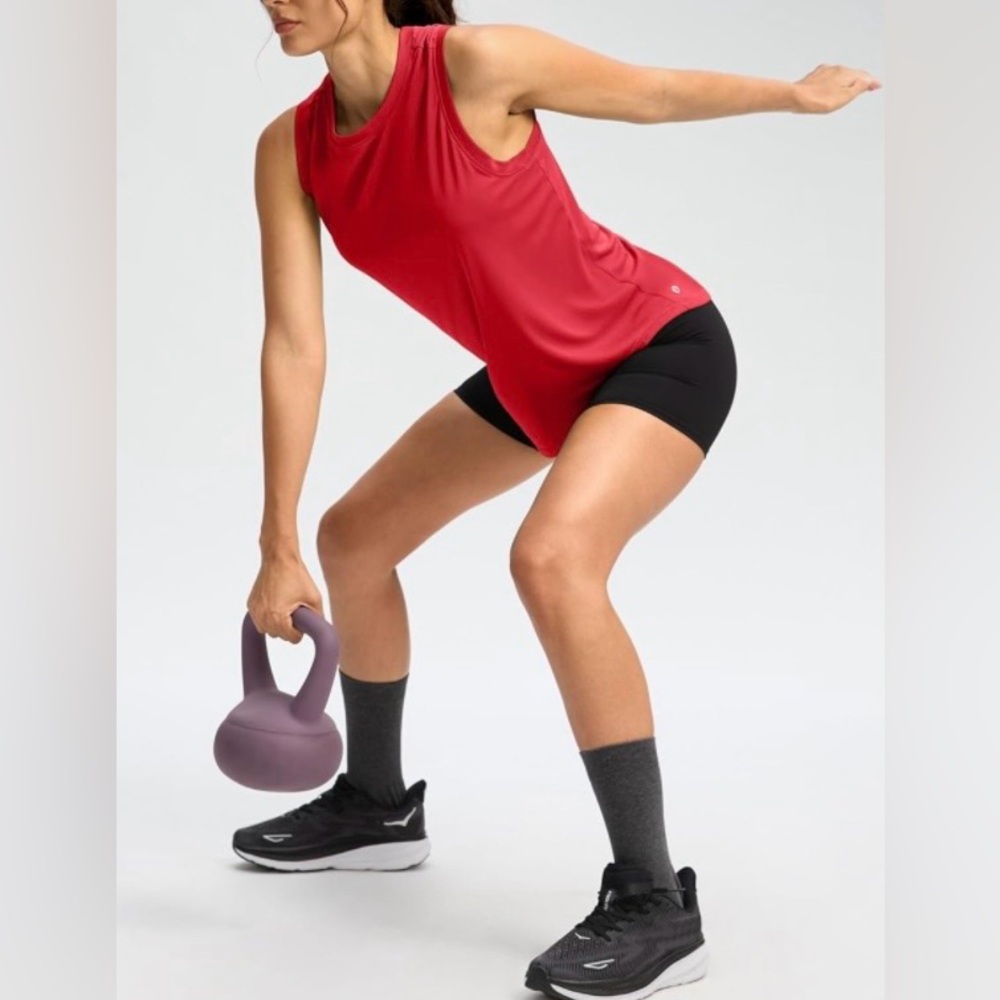 SANTINY Sleeveless Racerback Athletic Tank Top Lightweight Small Red NWT - Picture 9 of 9